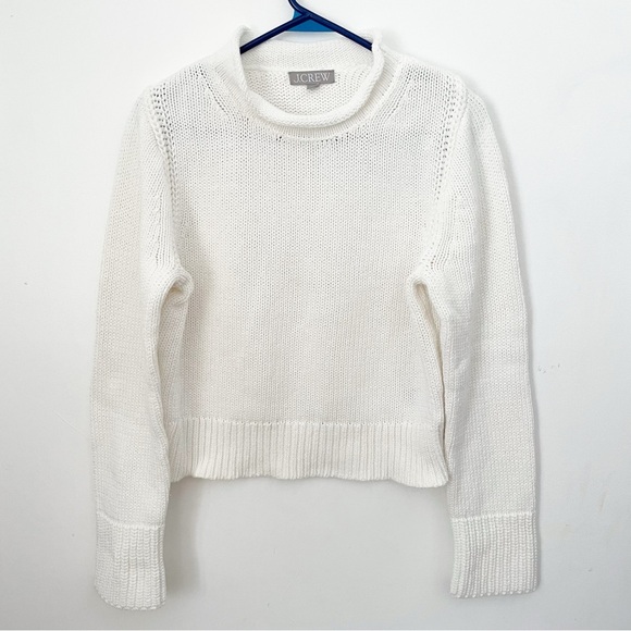 J.Crew Heritage Cotton Roll Neck Sweater Women Fisherman Preppy 90s Chunky in S - Picture 5 of 14